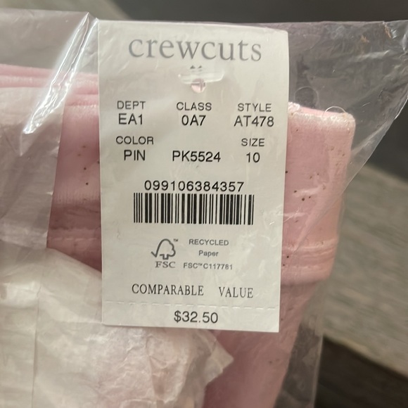 BNWT- Crewcuts Pink Sparkle Leggings- sz 10 - Picture 3 of 5